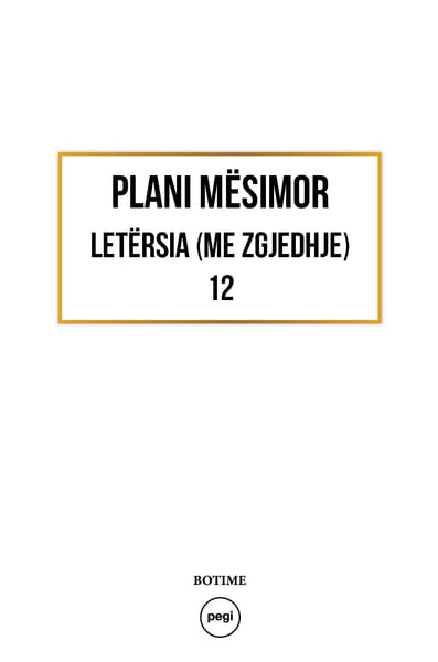 Letërsi 12 (me zgjedhje) - Plani mësimor 2024-2025